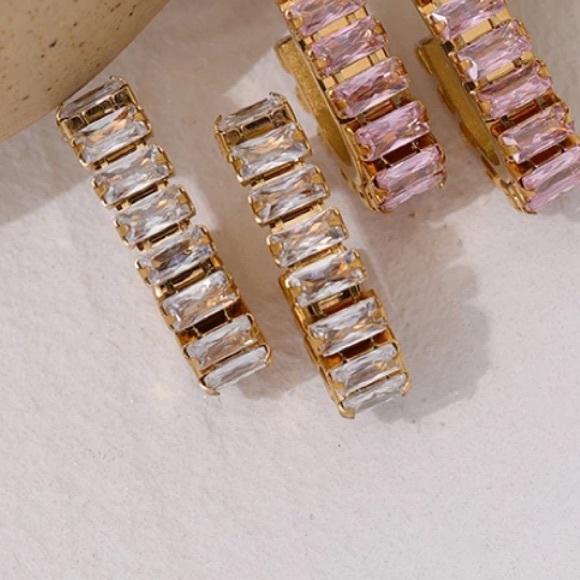 💛Gold plated geometric earrings - Picture 5 of 5